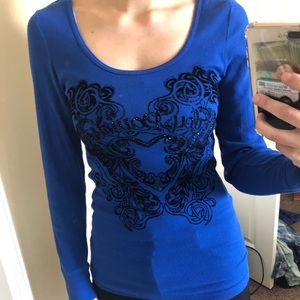 Blue and Black Harley-Davidson Long-Sleeve